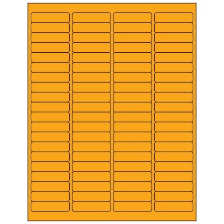 Bsc Preferred 1 15/16 x-1/2'' Fluorescent Orange Rectangle Laser Labels, 8000PK BUY00015911